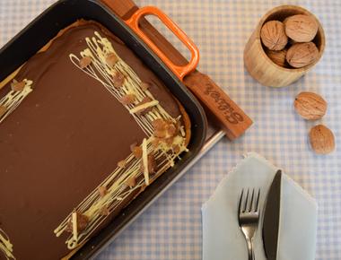 SİLVER DÖKÜM TEPSİDE KESTANELİ ÇİKOLATALI TART